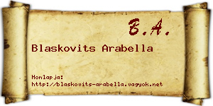 Blaskovits Arabella névjegykártya